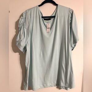 NWT lane bryant vneck Tshirt light teal 22/24